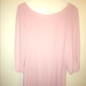 Pink  knee length dress zips in the back